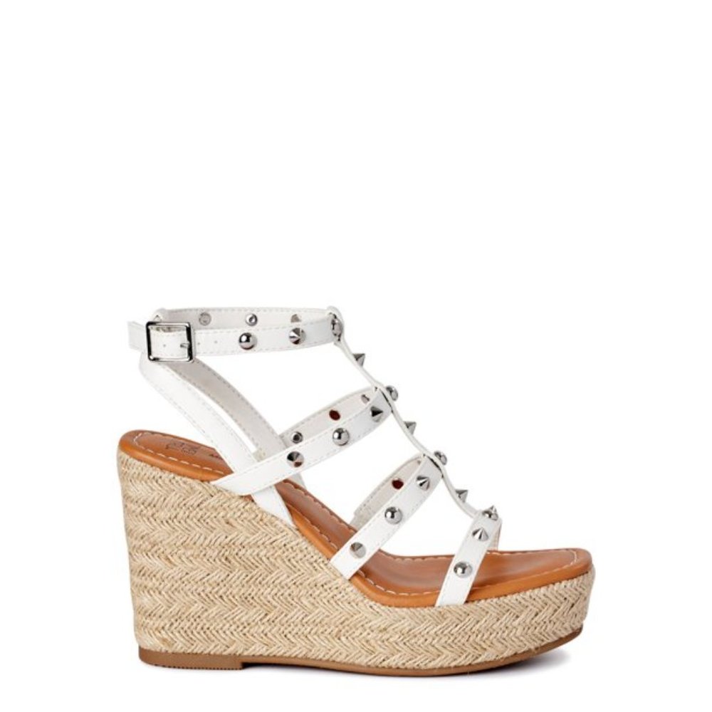 Time and Tru Women’s Studded Strap Wedge Sandals - Picture 3 of 7